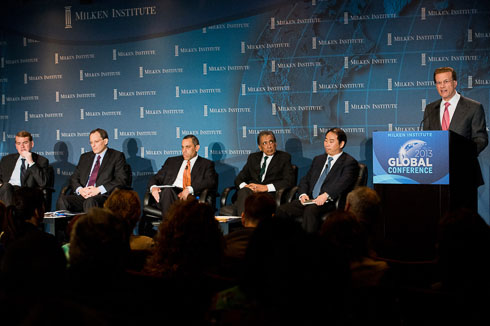 Lowell Milken moderates panel at Milken Institute 2013 Global Conference