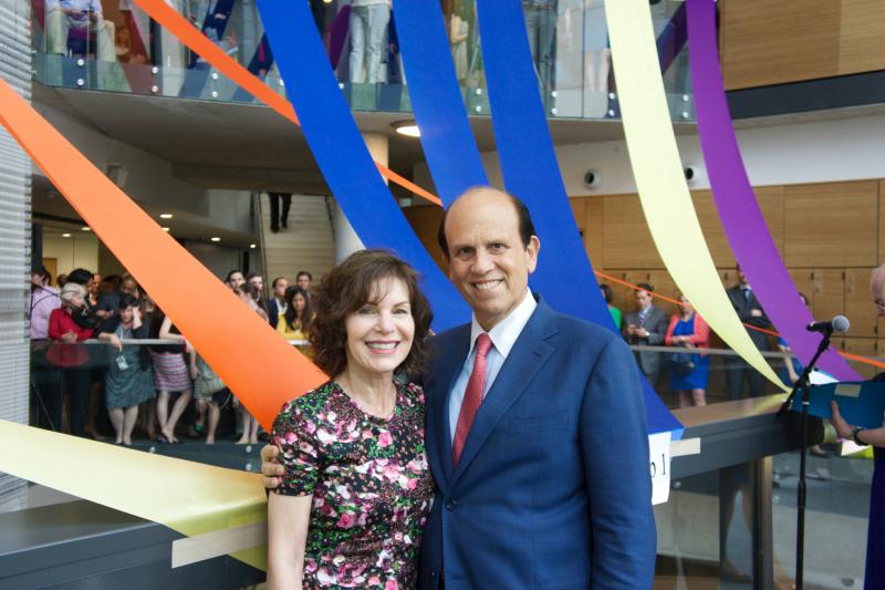 Milken Institute of Public Health ribbon cutting - Mike Milken and Lori Milken Milken Institute of Public Health ribbon cutting - Mike Milken and Lori Milken