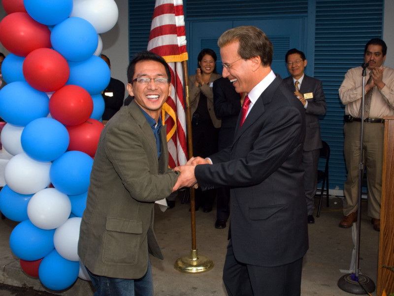 Milken Educator Aaron Chung and Lowell Milken