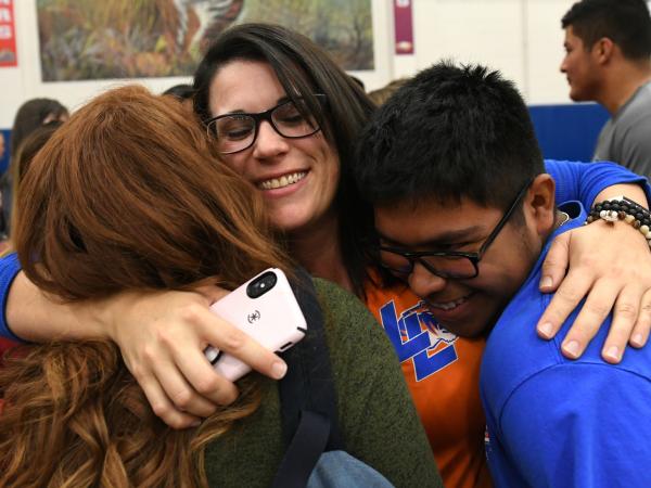 2019 NM Lacy Rivera student hug