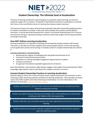 Learning Acceleration Resource Student Ownership Ultimate Acceleration pdf