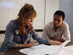 leah hoffmitz milken with student